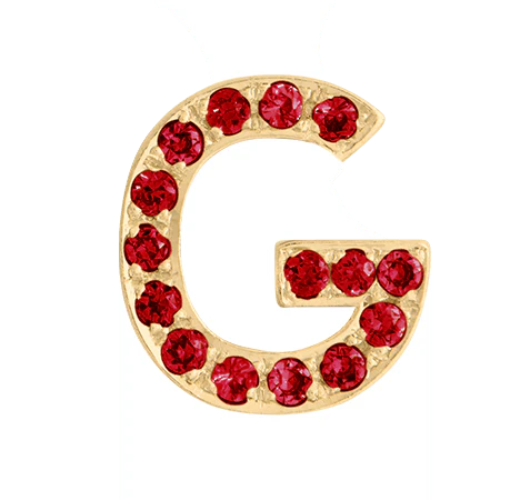 Yellow Gold, Ruby Letter Bead - Image 9