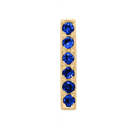 Yellow Gold, Blue Sapphire Letter Bead - Image 11