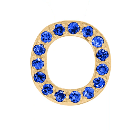 Yellow Gold, Blue Sapphire Letter Bead - Image 17