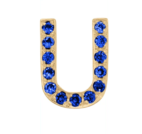 Yellow Gold, Blue Sapphire Letter Bead - Image 23