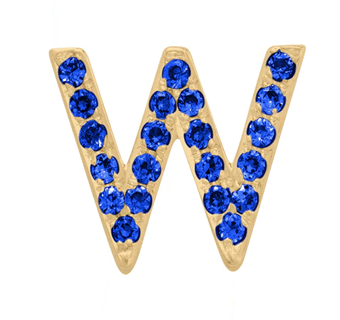 Yellow Gold, Blue Sapphire Letter Bead - Image 25