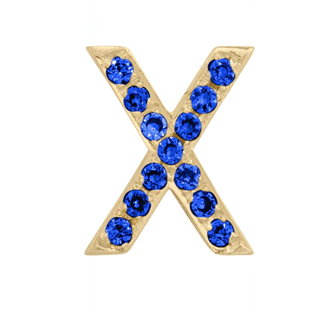 Yellow Gold, Blue Sapphire Letter Bead - Image 26