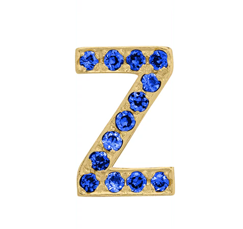 Yellow Gold, Blue Sapphire Letter Bead - Image 28