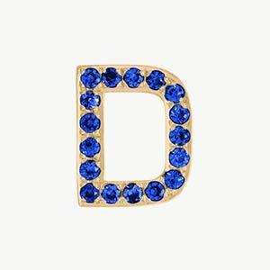 Yellow Gold, Blue Sapphire Letter Bead - Image 32
