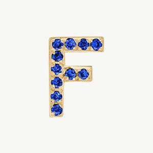 Yellow Gold, Blue Sapphire Letter Bead - Image 34