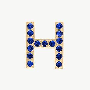 Yellow Gold, Blue Sapphire Letter Bead - Image 36