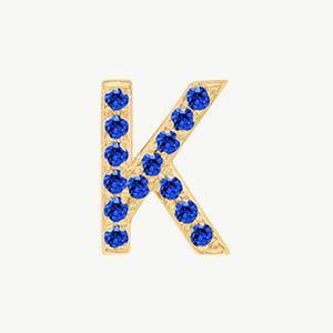 Yellow Gold, Blue Sapphire Letter Bead - Image 39