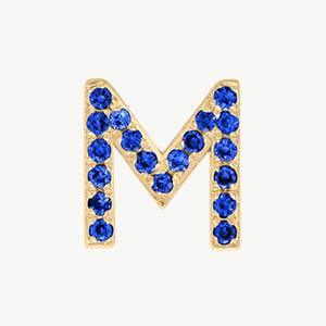 Yellow Gold, Blue Sapphire Letter Bead - Image 41