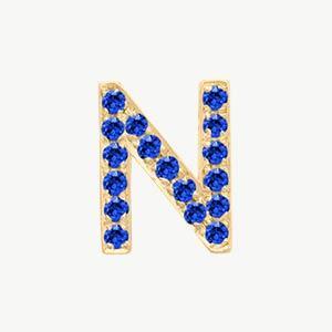 Yellow Gold, Blue Sapphire Letter Bead - Image 42