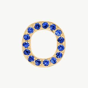 Yellow Gold, Blue Sapphire Letter Bead - Image 43