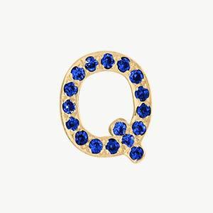 Yellow Gold, Blue Sapphire Letter Bead - Image 45