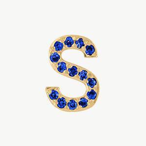 Yellow Gold, Blue Sapphire Letter Bead - Image 47