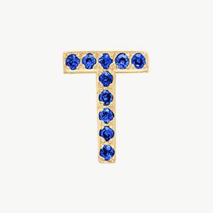 Yellow Gold, Blue Sapphire Letter Bead - Image 48