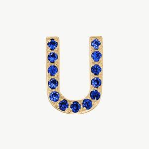 Yellow Gold, Blue Sapphire Letter Bead - Image 49