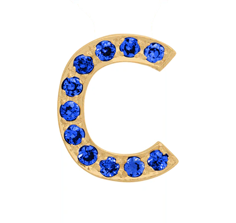 Yellow Gold, Blue Sapphire Letter Bead - Image 5