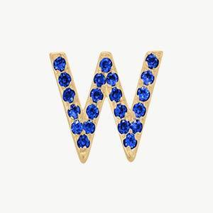 Yellow Gold, Blue Sapphire Letter Bead - Image 51