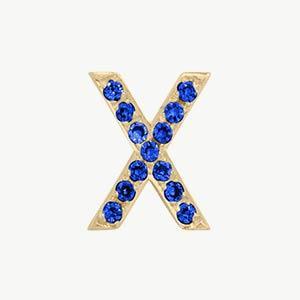 Yellow Gold, Blue Sapphire Letter Bead - Image 52