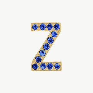 Yellow Gold, Blue Sapphire Letter Bead - Image 54