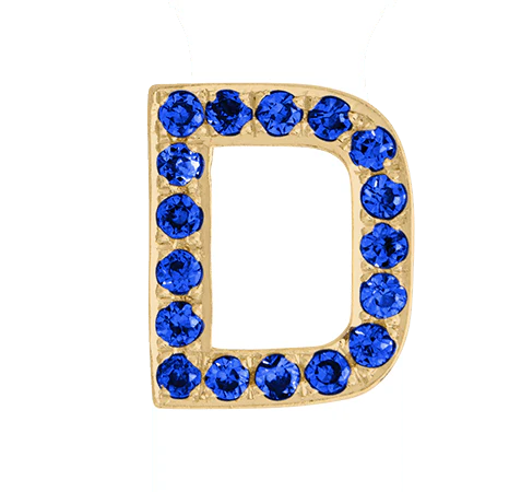 Yellow Gold, Blue Sapphire Letter Bead - Image 6