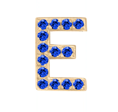 Yellow Gold, Blue Sapphire Letter Bead - Image 7