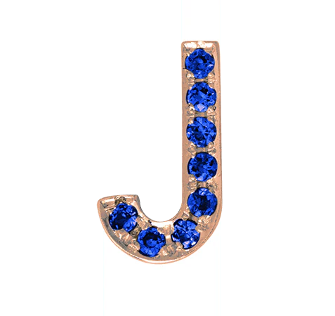 Rose Gold, Blue Sapphire Letter Bead - Image 12