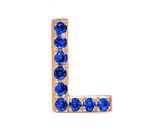 Rose Gold, Blue Sapphire Letter Bead - Image 14