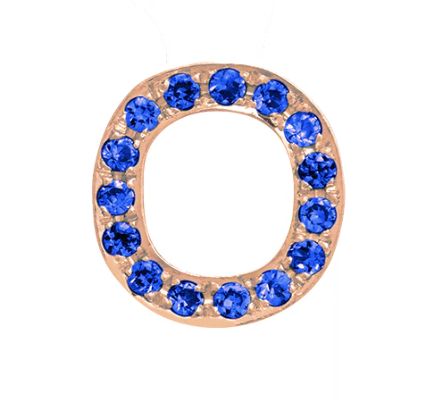 Rose Gold, Blue Sapphire Letter Bead - Image 17