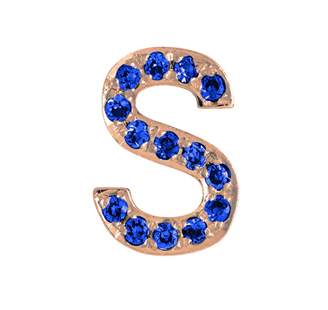 Rose Gold, Blue Sapphire Letter Bead - Image 21