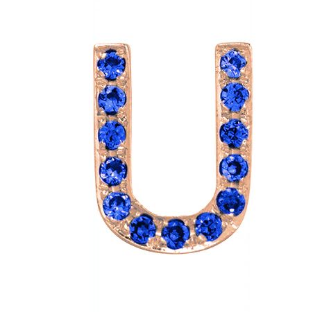 Rose Gold, Blue Sapphire Letter Bead - Image 23