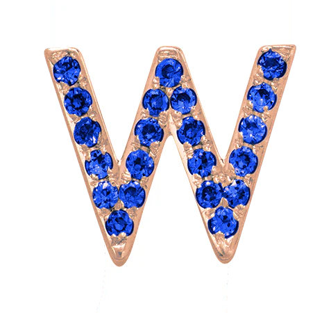 Rose Gold, Blue Sapphire Letter Bead - Image 25