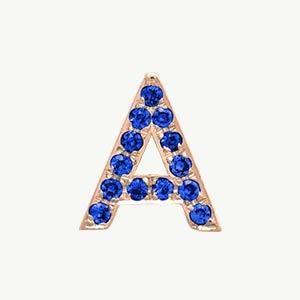 Rose Gold, Blue Sapphire Letter Bead - Image 29