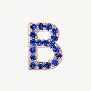 Rose Gold, Blue Sapphire Letter Bead - Image 30