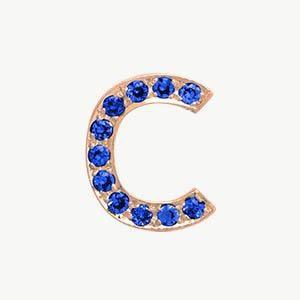 Rose Gold, Blue Sapphire Letter Bead - Image 31