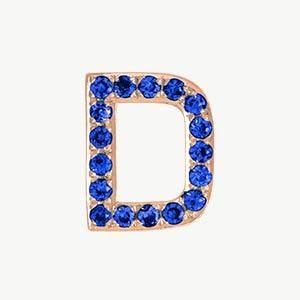 Rose Gold, Blue Sapphire Letter Bead - Image 32