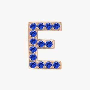 Rose Gold, Blue Sapphire Letter Bead - Image 33