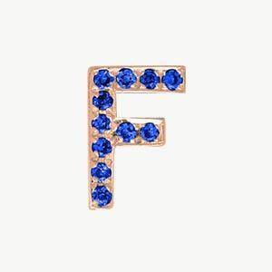 Rose Gold, Blue Sapphire Letter Bead - Image 34