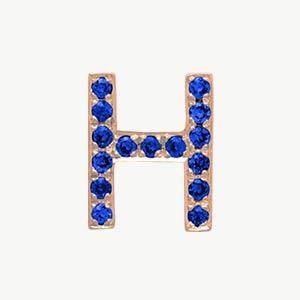 Rose Gold, Blue Sapphire Letter Bead - Image 36