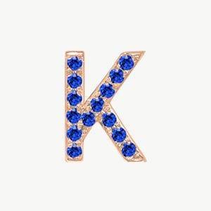 Rose Gold, Blue Sapphire Letter Bead - Image 39