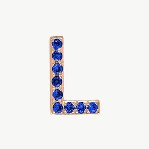 Rose Gold, Blue Sapphire Letter Bead - Image 40