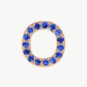 Rose Gold, Blue Sapphire Letter Bead - Image 43
