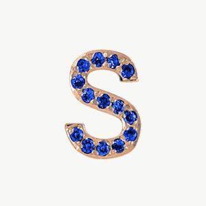 Rose Gold, Blue Sapphire Letter Bead - Image 47
