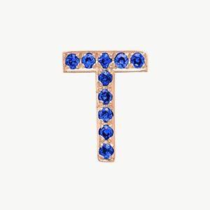 Rose Gold, Blue Sapphire Letter Bead - Image 48