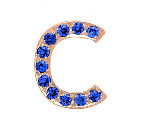 Rose Gold, Blue Sapphire Letter Bead - Image 5