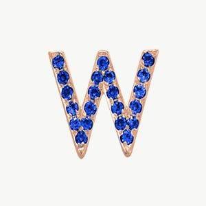 Rose Gold, Blue Sapphire Letter Bead - Image 51