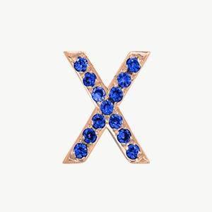 Rose Gold, Blue Sapphire Letter Bead - Image 52