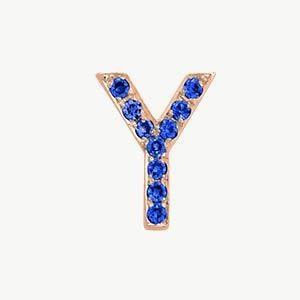Rose Gold, Blue Sapphire Letter Bead - Image 53