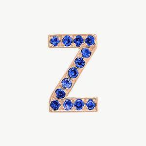 Rose Gold, Blue Sapphire Letter Bead - Image 54