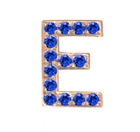 Rose Gold, Blue Sapphire Letter Bead - Image 7