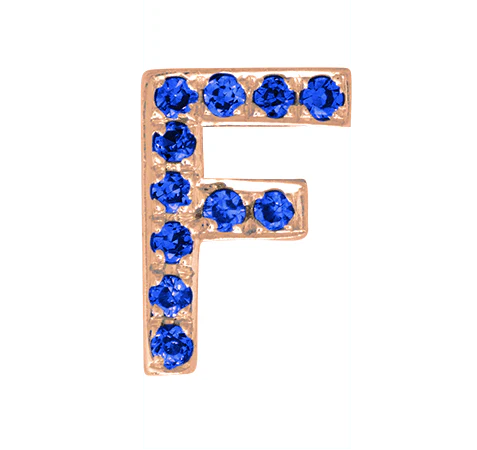Rose Gold, Blue Sapphire Letter Bead - Image 8