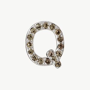 White Gold, Brown Diamond Letter Bead - Image 11